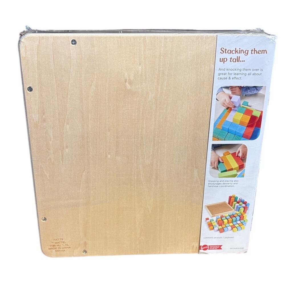 Fisher-Price Toddler Wooden Stacking Blocks 65 Pieces Preschool Learning Toy NEW - Picture 2 of 13